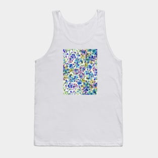 Blue Floral Pattern Tank Top